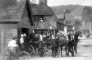 Shere and Albury Volunteer Fire Brigade turn-out in the country in 1899; building plaque: S&A V.F.B 1885